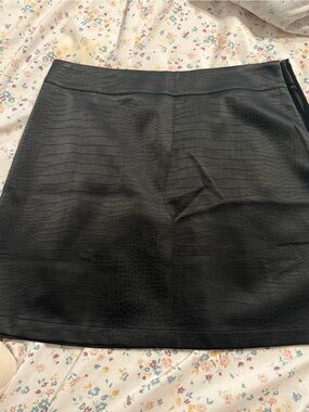 Lulu's Black Faux-Croc mini Skirt